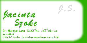 jacinta szoke business card
